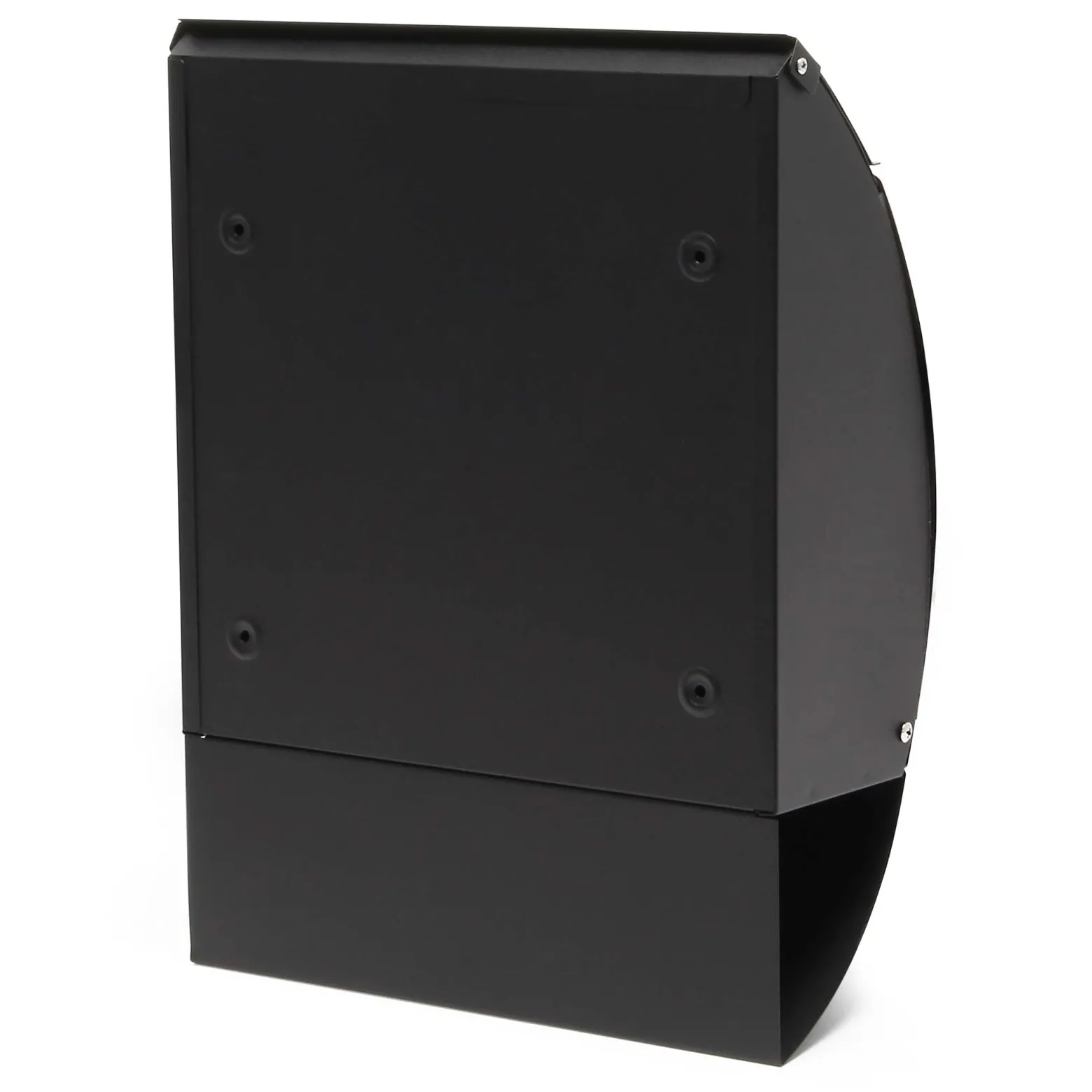 Wiltec Designer Briefkasten V18 schwarz 305 x 120 x 400 mm, Wandbriefkasten mit Schloss, Sichtfenstern und Zeitungsrolle, Postkasten aus pulverbeschichtetem Stahl