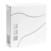 Wiltec Designer Briefkasten V28 weiß 370 x 105 x 370 mm, Wandbriefkasten mit Schloss, Sichtfenstern und Zeitungsrolle, Postkasten aus pulverbeschichtetem Stahl