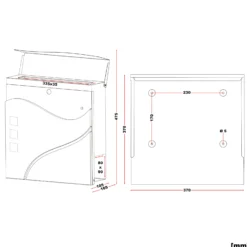 Wiltec Designer Briefkasten V28 weiß 370 x 105 x 370 mm, Wandbriefkasten mit Schloss, Sichtfenstern und Zeitungsrolle, Postkasten aus pulverbeschichtetem Stahl