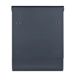 Wiltec Designer Briefkasten V36 Anthrazit und Edelstahl 305 x 105 x 385 mm, Wandbriefkasten mit Schloss, Sichtfenstern, Namensschild, Zeitungsrolle, Postkasten aus galvanisiertem Stahl