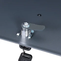 Wiltec Designer Briefkasten V48 Anthrazit und Edelstahl 370 x 105 x 370 mm, Wandbriefkasten mit Schloss, Sichtfenstern, Zeitungsrolle, Postkasten aus galvanisiertem Stahl