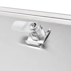 Wiltec Designer Briefkasten V38 Anthrazit und Edelstahl 305 x 105 x 385 mm, Wandbriefkasten mit Schloss, Namensschild, Zeitungsrolle, Postkasten aus galvanisiertem Stahl
