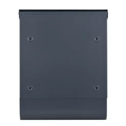 Wiltec Designer Briefkasten V38 Anthrazit und Edelstahl 305 x 105 x 385 mm, Wandbriefkasten mit Schloss, Namensschild, Zeitungsrolle, Postkasten aus galvanisiertem Stahl