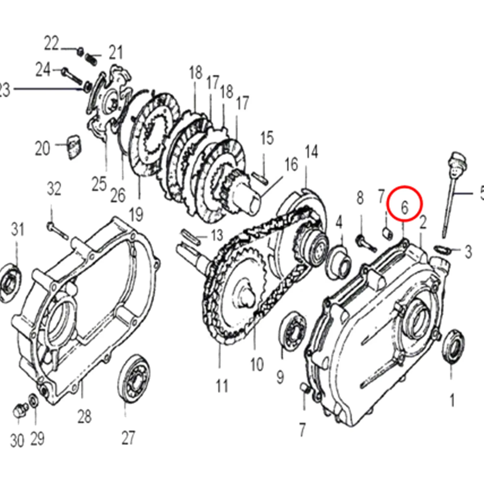 Wiltec Dichtung Kupplungsgehäuse für LIFAN 9-13 PS Motor – Benzinmotor Ersatzteil für Ölbadkupplung – Einzylinder für Kleinmaschinen & Karts, 4-Takt Motor & OHV Ventilsteuerung