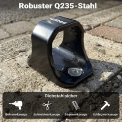 Wiltec Diebstahlsicherungsanker Typ 02 aus Stahl 76 x 50 x 54 mm, Diebstahlsicherung Wand- und Bodenanker für Motorrad und Fahrrad