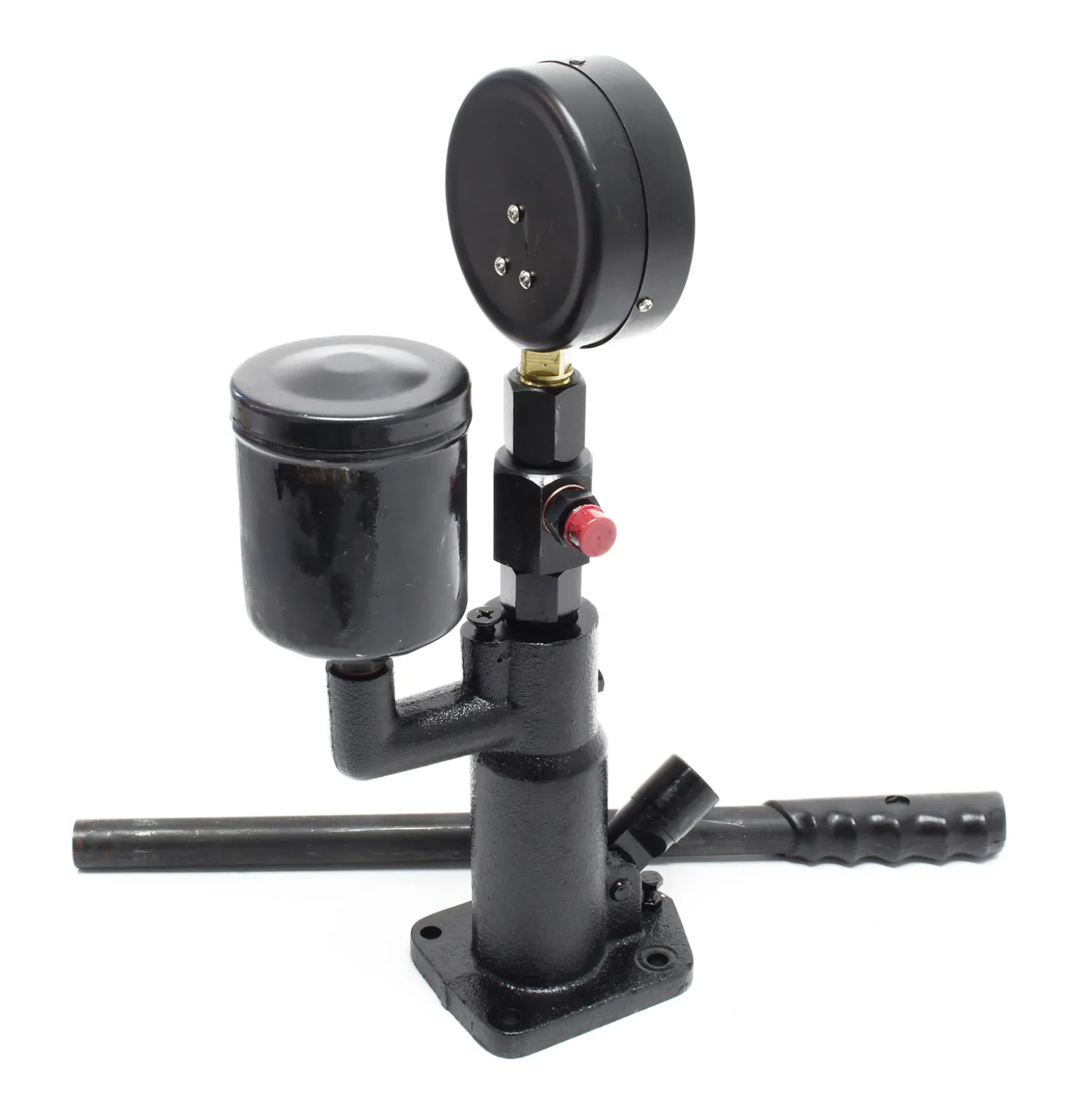 Wiltec Diesel Einspritzdüsen Tester 160 x 100 x 380 mm mit Manometer 0-600 bar Druck, Injektor Prüfgerät mit Handhebel für verschiedene Tests und Prüfungen