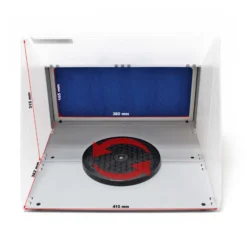 Wiltec Doppel Airbrush Absauganlage 8 m³/min, nur 52 dB, zur Absaugung von Farbe Farbnebel Sprühnebel, Filter erweiterbar, hochwertige Lackierkabine für Airbrush-Arbeiten