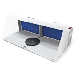 Wiltec Doppel Airbrush Absauganlage 8 m³/min, nur 52 dB, zur Absaugung von Farbe Farbnebel Sprühnebel, Filter erweiterbar, hochwertige Lackierkabine für Airbrush-Arbeiten