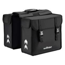 Wiltec Doppel Gepäckträgertasche 35 x 13 x 30 cm, Fahrradtasche Gepäckträger 30 l Stauraum, wasserresistente Fahrrad Tasche, Gepäcktasche leichte Handhabung