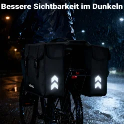 Wiltec Doppel Gepäckträgertasche 35 x 13 x 30 cm, Fahrradtasche Gepäckträger 30 l Stauraum, wasserresistente Fahrrad Tasche, Gepäcktasche leichte Handhabung