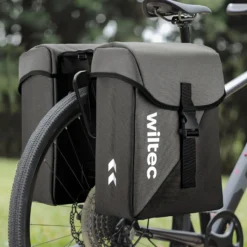 Wiltec Doppel Gepäckträgertasche, Fahrradtasche Gepäckträger 35 l Stauraum, wasserresistente Fahrrad Tasche, Gepäcktasche leichte Handhabung