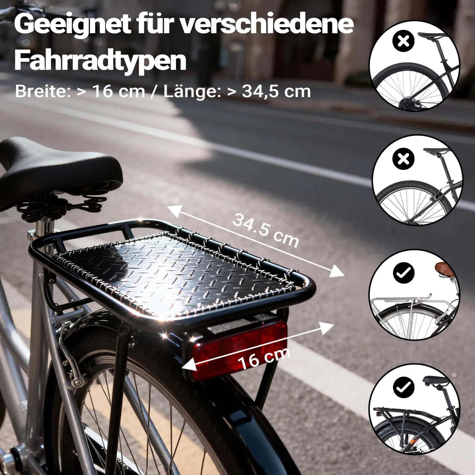 Wiltec Doppel Gepäckträgertasche 37 x 16 x 51 cm, Fahrradtasche Gepäckträger 46 l Stauraum, wasserresistente Fahrrad Tasche, Gepäcktasche mit seitlichen Taschen