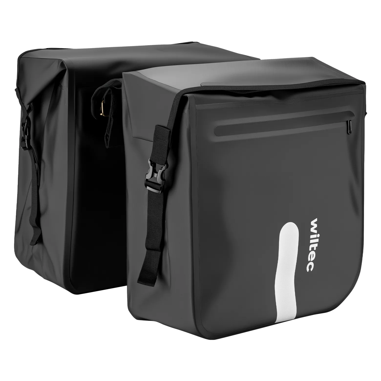 Wiltec Doppel Gepäckträgertasche 37 x 16 x 51 cm, Fahrradtasche Gepäckträger 46 l Stauraum, wasserresistente Fahrrad Tasche, Gepäcktasche mit seitlichen Taschen