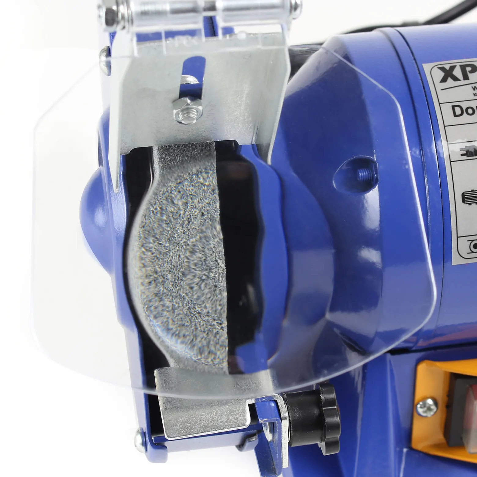 Wiltec Doppelschleifer 150 W, Schleifmaschine mit 2 Schleifscheiben je Ø 125 mm, Schleifgerät mit 2950 U/min, Schleifer für Grob- und Feinschliff