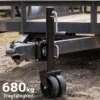 Wiltec Doppelstützrad bis 680 kg, Anhängerstütze aus Stahl, Stützlast Bugrad mit Schwenkarm, Schwerlast Abstellstütze mit Zwillingsrädern