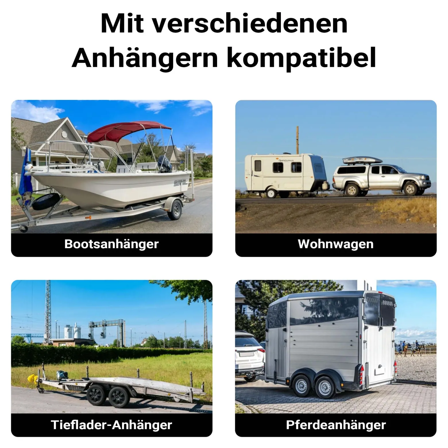 Wiltec Doppelstützrad bis 680 kg, Anhängerstütze aus Stahl, Stützlast Bugrad mit Schwenkarm, Schwerlast Abstellstütze mit Zwillingsrädern