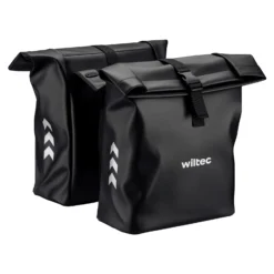 Wiltec Doppeltasche Gepäckträgertasche 48 l, Fahrradtasche Gepäckträger 30 x 14 x 57 cm, wasserresistente Fahrradtasche