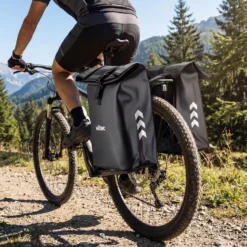 Wiltec Doppeltasche Gepäckträgertasche 48 l, Fahrradtasche Gepäckträger 30 x 14 x 57 cm, wasserresistente Fahrradtasche