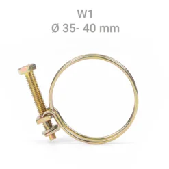 Wiltec Drahtschlauchschelle W1 35-40mm 2,2mm M6x40 aus verzinktem Stahl Schlauchschelle für Schlauchtüllen, Gewinde- und Rohrenden