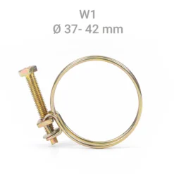 Wiltec Drahtschlauchschelle W1 37-42mm 2,2mm M6x40 aus verzinktem Stahl Schlauchschelle für Schlauchtüllen, Gewinde- und Rohrenden