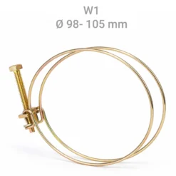 Wiltec Drahtschlauchschelle W1 98-105mm 2,2mm M8x40 aus verzinktem Stahl Schlauchschelle für Schlauchtüllen, Gewinde- und Rohrenden