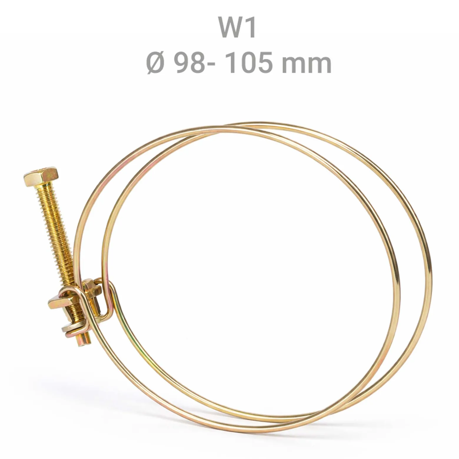 Wiltec Drahtschlauchschelle W1 98-105mm 2,2mm M8x40 aus verzinktem Stahl Schlauchschelle für Schlauchtüllen, Gewinde- und Rohrenden