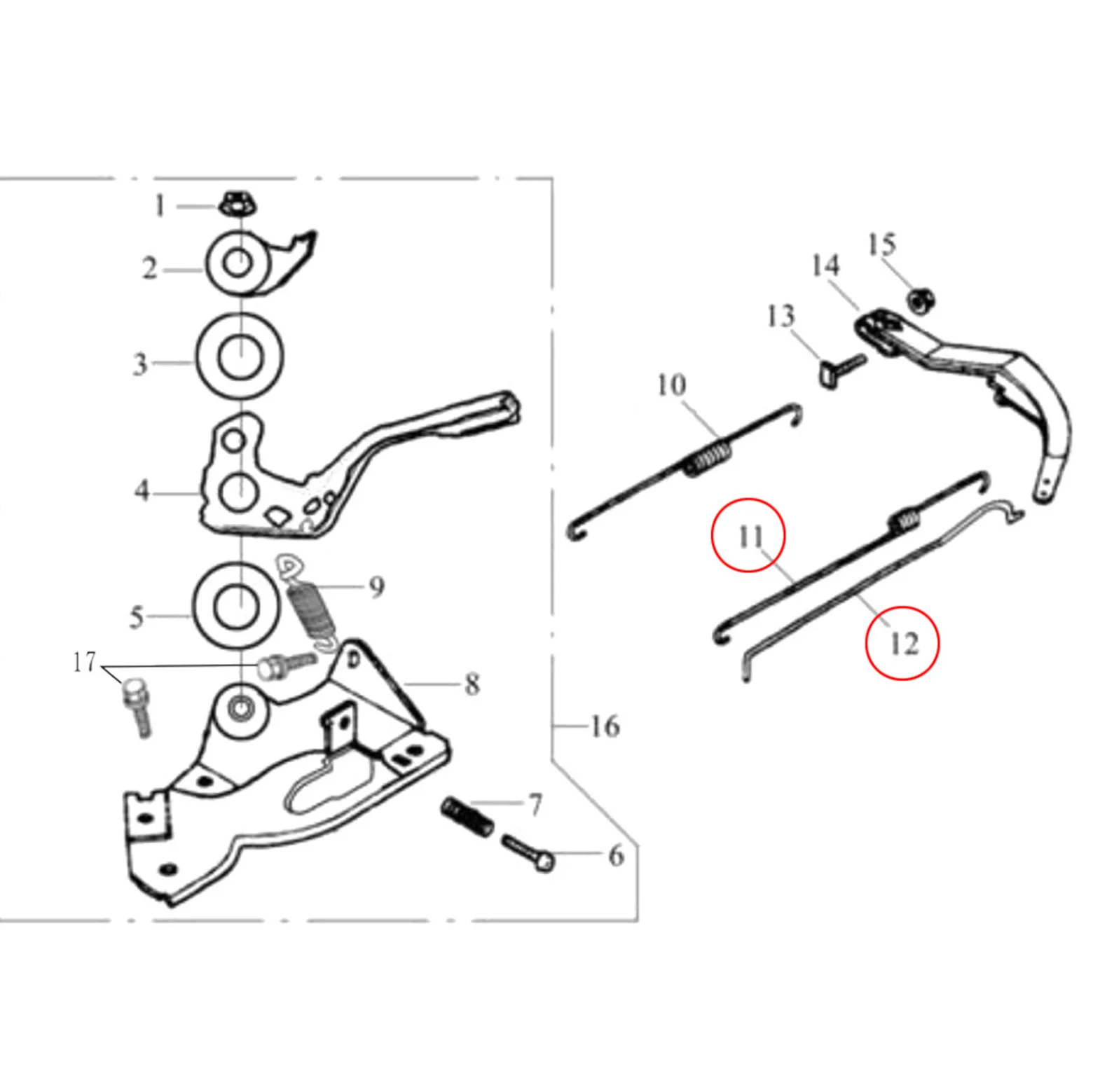 Wiltec Drehzahlregler Gestänge und Feder für LIFAN 6,5 PS Motor – Benzinmotor Ersatzteil – Einzylinder für Kleinmaschinen & Karts, 4-Takt Motor & OHV Ventilsteuerung