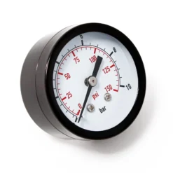 Wiltec Druckanzeige für Druckbehälter, 54 x 49 x 55 mm, Manometer axial DN8 (1/4") 12,9 mm, 0-10 bar (0-140 PSI), Durchmesser 50 mm, für Hauswasserwerk, Membranpumpe