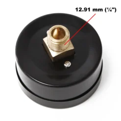 Wiltec Druckanzeige für Druckbehälter, 54 x 49 x 55 mm, Manometer axial DN8 (1/4") 12,9 mm, 0-10 bar (0-140 PSI), Durchmesser 50 mm, für Hauswasserwerk, Membranpumpe