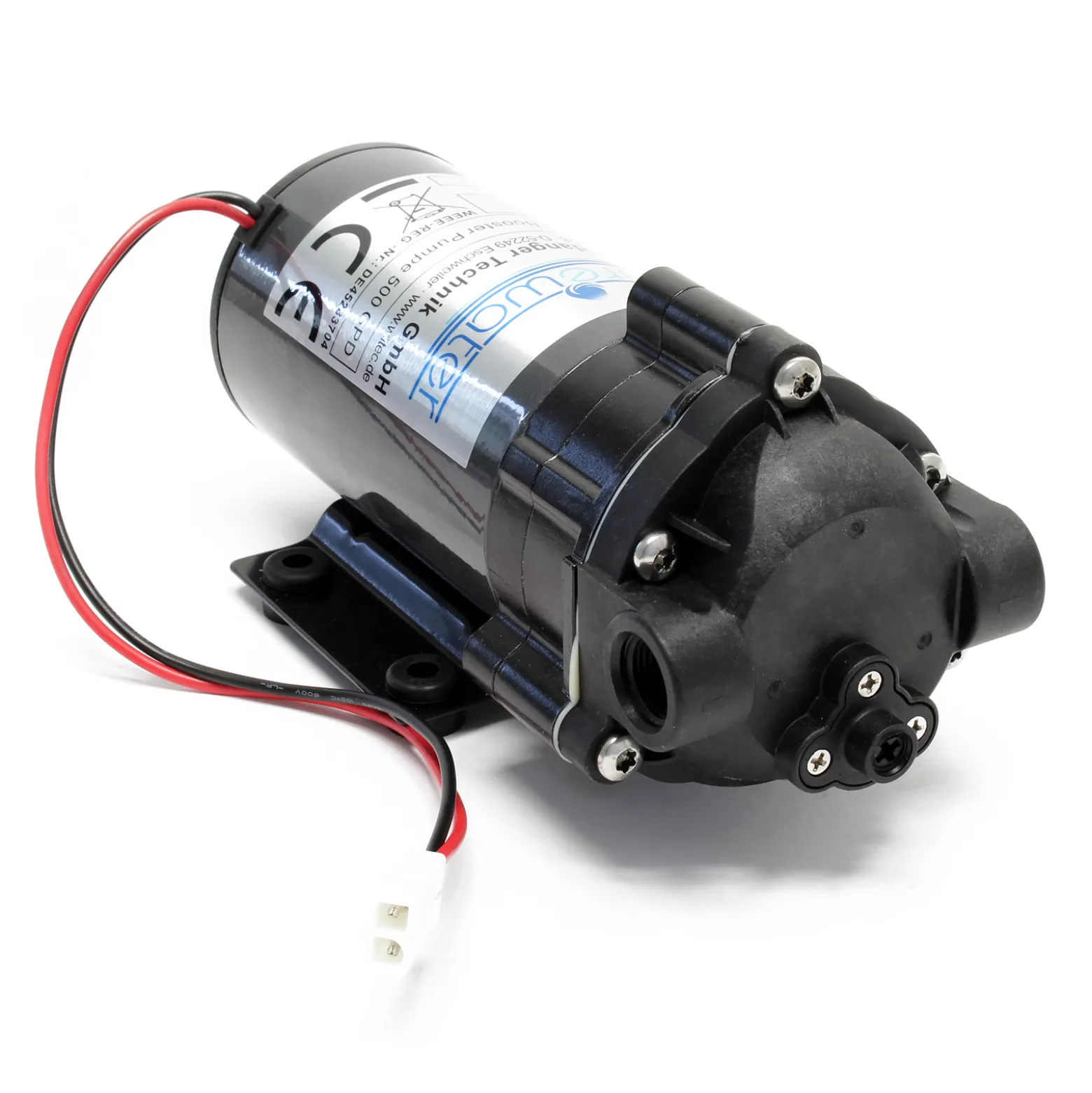 Wiltec Druckerhöhungspumpe 500 GPD (1900 l), Booster Pumpe 100 W für Umkehrosmoseanlage, Wasser Eingangsdruck 2 bar auf Ausgangsdruck 5 bar