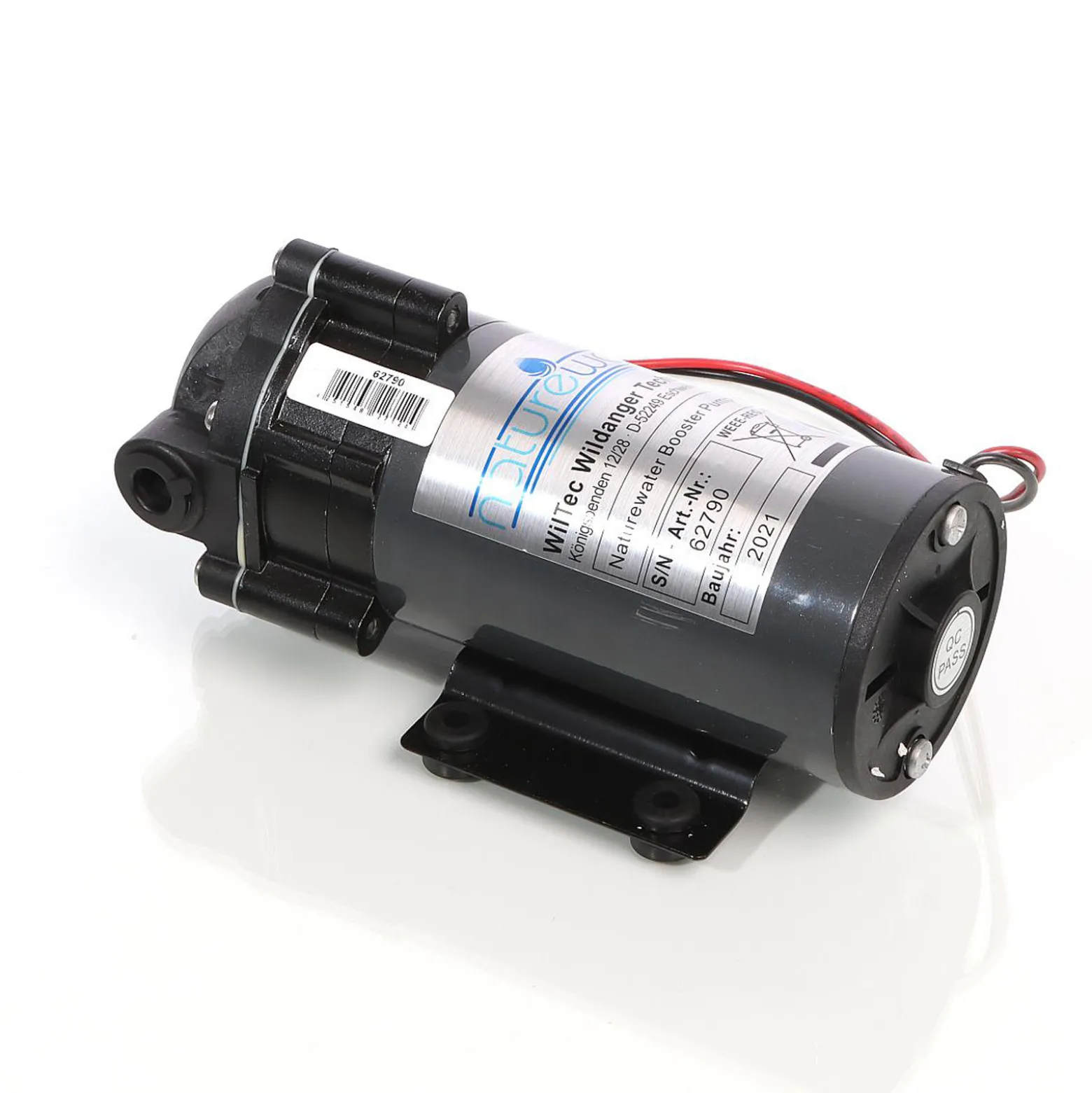 Wiltec Druckerhöhungspumpe 500 GPD (1900 l), Booster Pumpe 100 W für Umkehrosmoseanlage, Wasser Eingangsdruck 2 bar auf Ausgangsdruck 5 bar