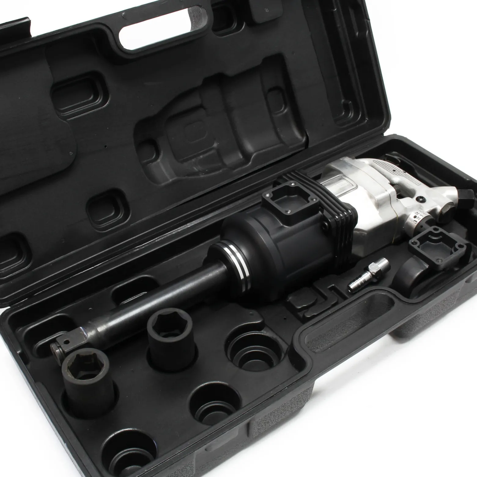 Wiltec Druckluft Schlagschrauber 25,4mm (1 Zoll) mit Stecknüssen & montierbaren Griff