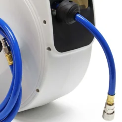 Wiltec Druckluft Schlauchtrommel mit 20 m Druckluftschlauch, 8 bar Betriebsdruck, automatik Schlauchaufroller für die Wandmontage