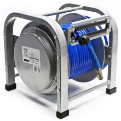 Wiltec Druckluft Schlauchtrommel mit 30 m Druckluftschlauch bis 12 bar, 12,91 mm Automatik Druckluft Schlauchaufroller