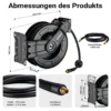 Wiltec Druckluft Schlauchtrommel 15 m, automatische Druckluftschlauchtrommel Stahl, 20 bar Drucklufttrommel, Schlauchaufroller einfache Montage