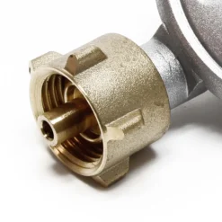 Wiltec Druckminderer auf 50 mbar mit 1,5 m Propanschlauch für Gaszylinder mit Eingang Ø 1/14