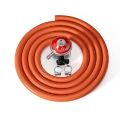 Wiltec Druckminderer 37 mbar 1,5 m Schlauch für UK, Gasdruckregler für konstanten Gasdruck, Gasregler mit Gasschlauch, Druckregler für Gasflaschen