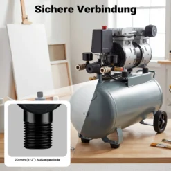 Wiltec Druckregler 165 x 130 x 200 mm mit Druckschalter für Kompressor, Druckminderer bis 8 bar rmit 2 Anzeigen, 2 Kupplungen und Sicherheitsventil
