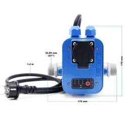 Wiltec Druckschalter EPC-2 230V 1-phasig bis 10 bar, Druckwächter mit Trockenlaufschutz für Hauswasserwerke und Pumpen, zuverlässige Pumpensteuerung