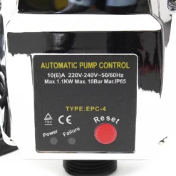 Wiltec Druckschalter EPC-4 230V 1-phasig bis 10 bar, Druckwächter mit Trockenlaufschutz für Hauswasserwerke und Pumpen, zuverlässige Pumpensteuerung