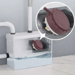 Wiltec Druckschalter für 3/1 Kleinhebeanlage 600 W, Ersatz Druckschalter für Hebeanlage, Ersatzteil mit Schlauchanschluss für Abwasserhebeanlage