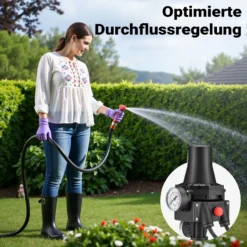 Wiltec Druckschalter mit Kabel SKD-3 230V bis 10 bar, Druckwächter mit Trockenlaufschutz für Hauswasserwerke und Pumpen, zuverlässige Pumpensteuerung