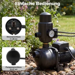 Wiltec Druckschalter mit Kabel SKD-2D 230V bis 3 bar, Druckwächter mit Trockenlaufschutz für Hauswasserwerke und Pumpen, zuverlässige Pumpensteuerung
