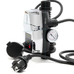 Wiltec Druckschalter mit Kabel EPC-4 230V 1-phasig bis 10 bar, Druckwächter mit Trockenlaufschutz für Hauswasserwerke und Pumpen, zuverlässige Pumpensteuerung