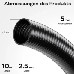 Wiltec Druck- und Saugschlauch 10m Teichschlauch 25mm (1