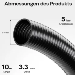Wiltec Druck- und Saugschlauch 10m Teichschlauch 40mm (1 1/2