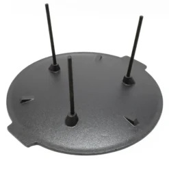 Wiltec Dutch Oven Grillplatte rund Ø44cm Höhe 35cm, Grillaufsatz mit 3 Beinen, Gusseisen mit Antihafteffekt