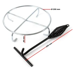 Wiltec Dutch Oven 3l mit Untersetzer und Deckelheber, Kochtopf aus Gusseisen für Lagerfeuer und Camping