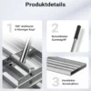Wiltec Edelstahl Rasenrakel mit Stiel Größe XL, Flächenebner 26 x 100 x 2,8 cm Unebenheiten im Rasen ausgleichen, Leveler Gartengerät zum Rasen sanden