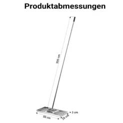 Wiltec Edelstahl Rasenrakel mit Stiel Größe S, Flächenebner 25 x 50 x 2,8 cm Unebenheiten im Rasen ausgleichen, Leveler Gartengerät zum Rasen sanden